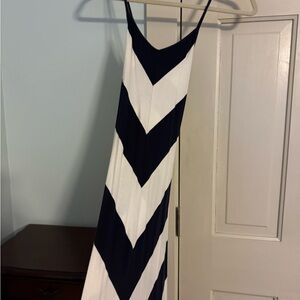 GAP Navy and White Chevron Maxi Dress